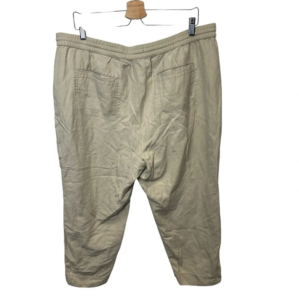 Banana Republic women’s khaki pull on pants linen blend size Xl